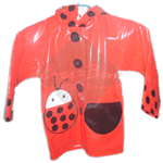 China PU red raincoat for girls